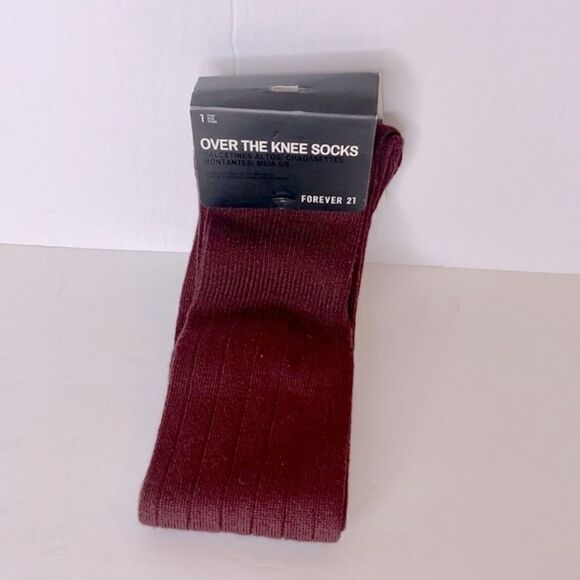 NEW…Burgundy over the knee socks OS (one size) from Forever21 - Picture 1 of 1